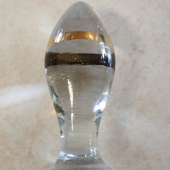 Vtg Romanian Decanter Set Hand-Painted 6 Blue Floral Wine Glasses Gold Overlay - Picture 11 of 14